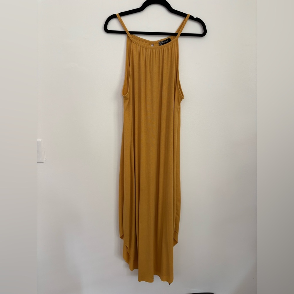 Mustard Yellow Ribbed Maxi dress